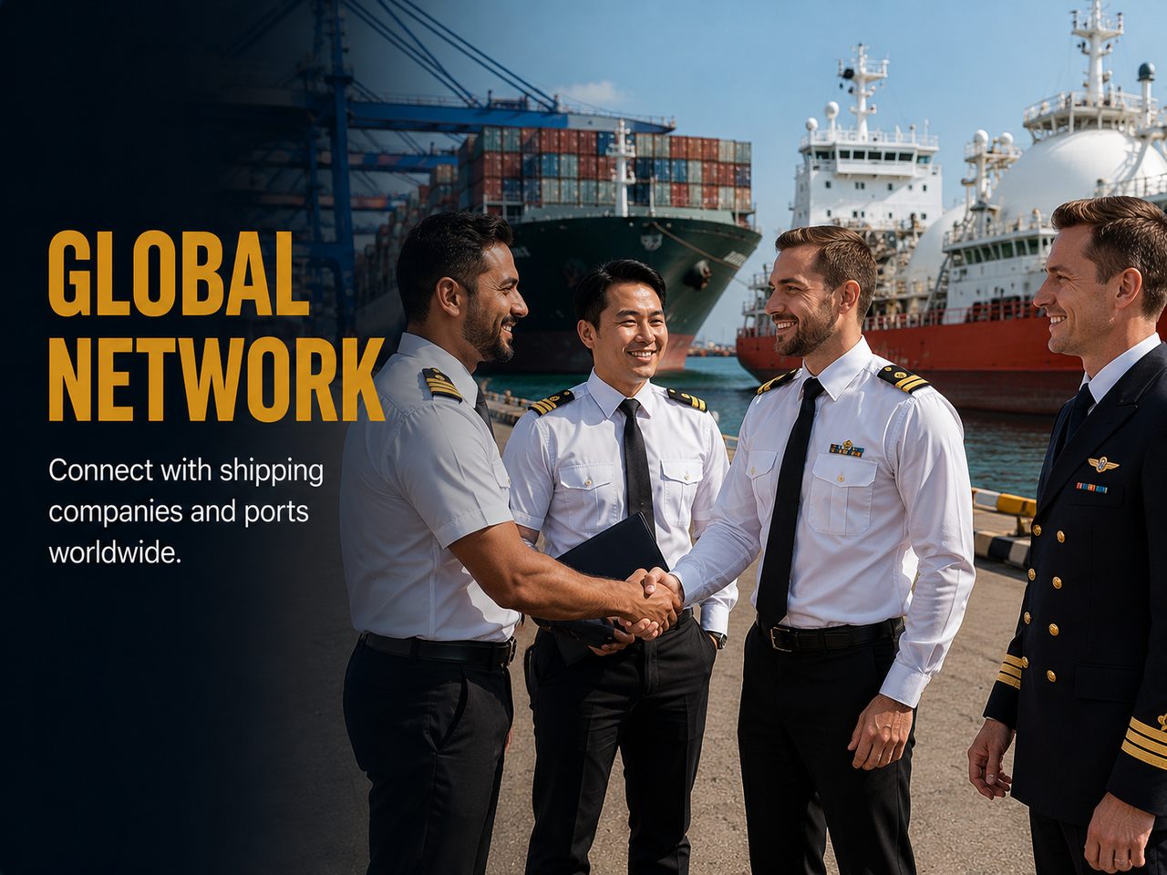 Merchant Navy Global Network - officer with worldwide port connections