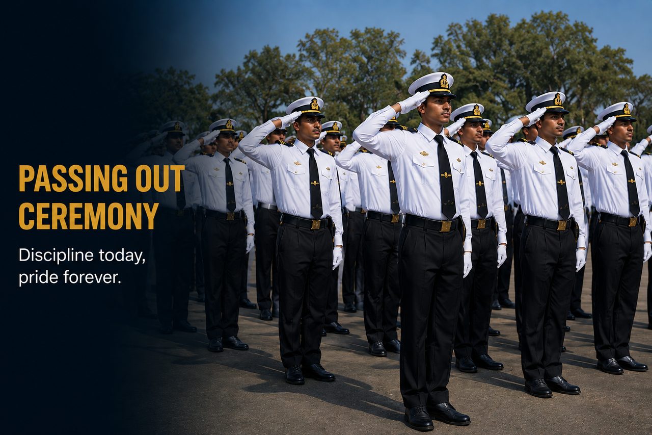 Five young cadets laughing together on the bridge at sunset — brotherhood at sea
