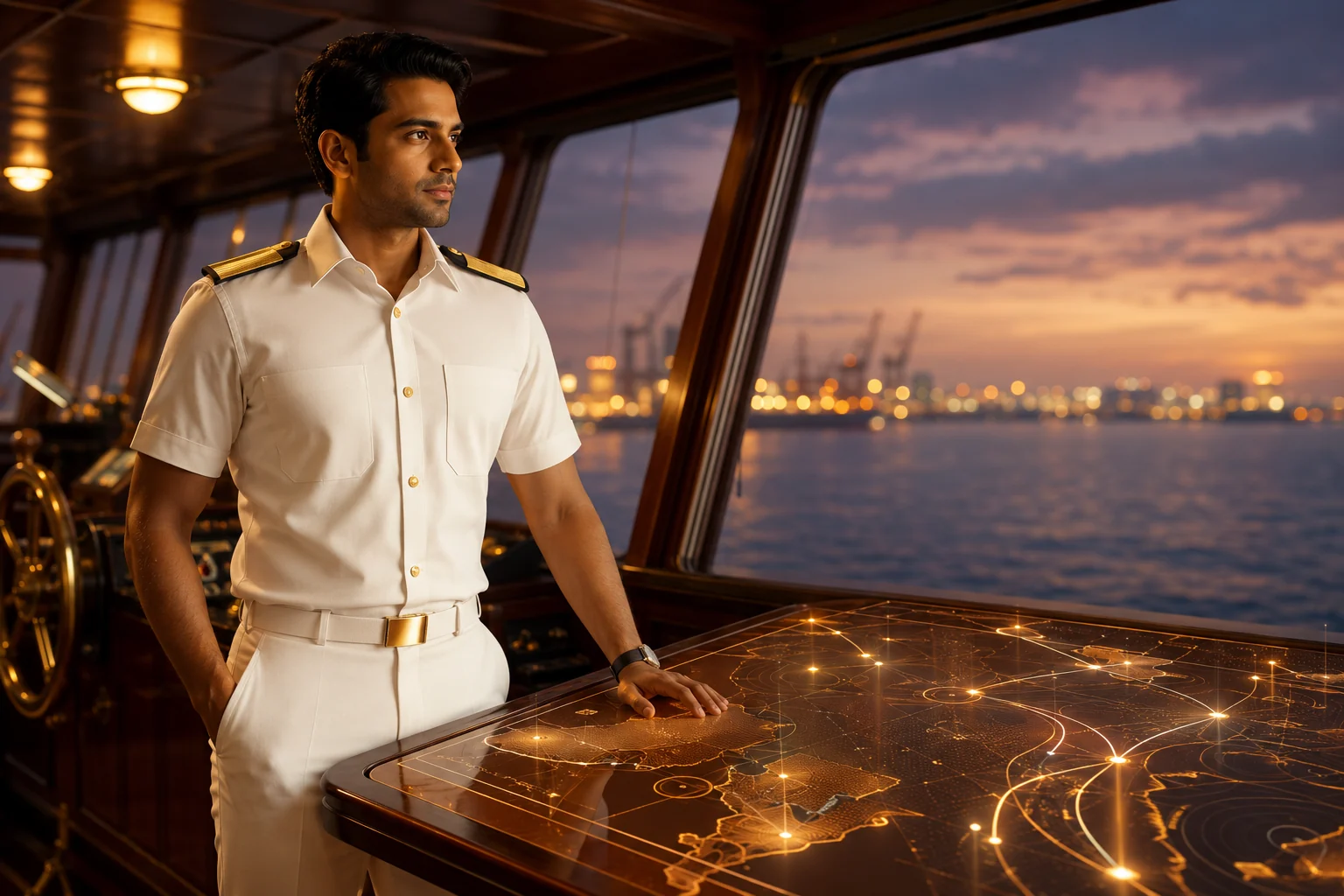 Officers connecting with shipping companies and ports worldwide