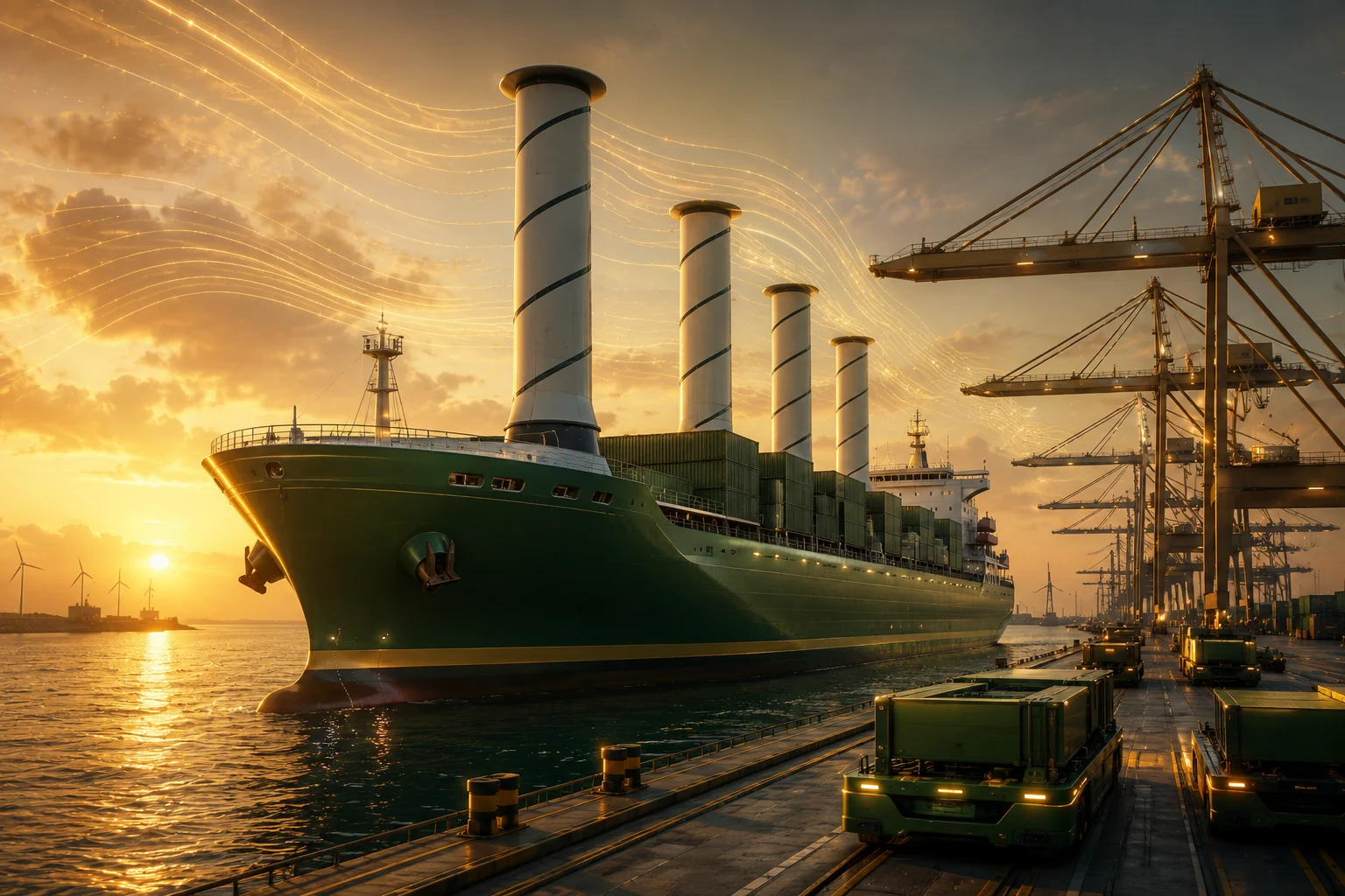 Officer at a container terminal where maritime trade never stops
