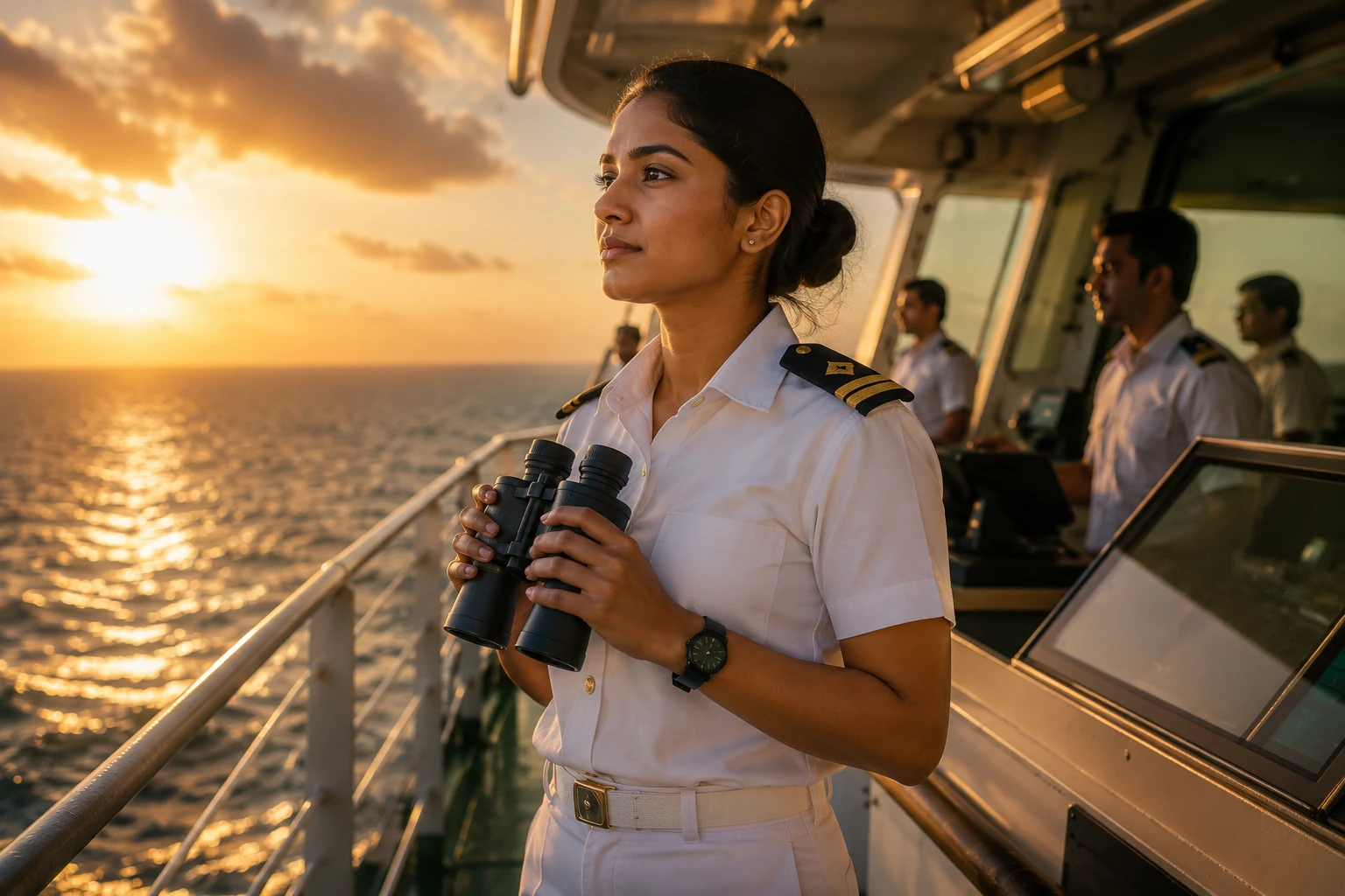 Female Merchant Navy aspirant exploring maritime career eligibility and counselling